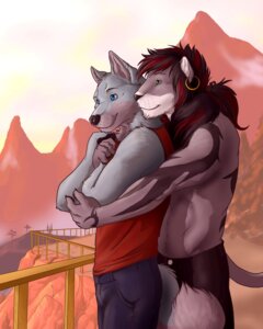 Rating: Questionable Score: 0 Tags: 4:5 anthro biceps black_body black_fur black_hair blue_eyes canid canine canis clothed clothing domestic_dog duo e621 ear_piercing eclipticafusion felid fur grey_body grey_fur hair hug husky karmakat lion love male male/male mammal mane manly markings massak muscular nordic_sled_dog pantherine piercing romantic romantic_ambiance romantic_couple spitz tail topless User: bunchy7s