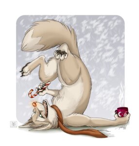 Rating: Safe Score: 0 Tags: 2010 4_toes anthro barefoot beverage biped candy candy_cane canid canine chocolate claws coffee_mug conditional_dnp container cup dessert dipstick_tail e621 feet food fox fur glowing glowing_nose holding_container holding_cup holding_food holding_object hot_chocolate male mammal markings mostly_nude multicolored_tail orange_nose paws scarf scarf_only smile solo steam tail tail_markings tan_body tan_fur tani_da_real toes upside_down white_body white_fur User: bunchy7s