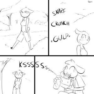 Rating: Safe Score: 0 Tags: 1:1 2013 anthro big_breasts bored bottomwear bovid breasts candy caprine caught_in_the_act chocolate chocolate_bar clothed clothing comic dairy_products deer dessert domestic_sheep duo e621 eating eating_food female food forest fully_clothed hands_in_both_pockets kick male mammal monochrome open_clothing open_shirt open_topwear outside plant rock sandwich_(food) sheep shirt shorts shrub slypon sound_effects tank_top tom_(ehs) topwear tree whipped_cream User: bunchy7s