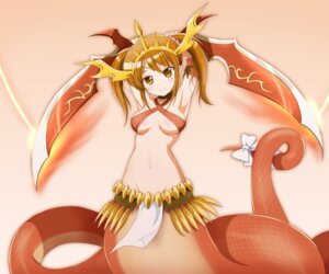 Rating: Questionable Score: 0 Tags: 6:5 accessory akabane_iori apode armband bow_(feature) bow_accessory bow_ribbon breasts brown_eyes brown_hair cosplay crotch_apron draconcopode e621 echidna_(puzzle_and_dragons) female furgonomics hair headdress humanoid jewelry kinfuji kyou_ami! lamia legless looking_at_viewer melee_weapon navel pigtails puzzle_and_dragons reptile ribbons scalie serpentine simple_background smile snake solo split_form sword tail tail_accessory tail_bow tail_ribbon weapon User: bunchy7s