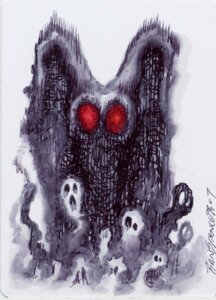 Rating: Safe Score: 0 Tags: 2007 abstract_art ambiguous_gender big_eyes cryptid e621 fobiapharmer ghost group monster mothman red_eyes ron_spencer signature simple_background spirit traditional_media_(artwork) wings User: bunchy7s