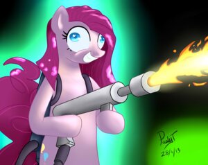 Rating: Questionable Score: 0 Tags: blue_eyes creepy cutie_mark e621 earth_pony equid equine female feral fire flamethrower friendship_is_magic fur glowing hair hasbro hi_res holding_object holding_weapon horse long_hair looking_at_viewer mammal my_little_pony open_mouth paulyt7 pink_body pink_fur pink_hair pinkamena_(mlp) pinkie_pie_(mlp) pony ranged_weapon smile solo tail teeth weapon User: bunchy7s