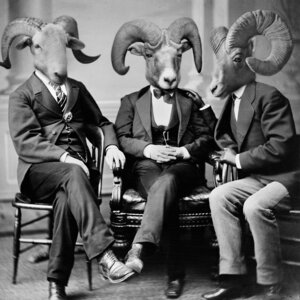 Rating: Safe Score: 0 Tags: 1:1 bovid caprine domestic_sheep e621 grand_ole_bestiary grandfathered_content greyscale group human looking_at_viewer male mammal monochrome real sheep shopped sitting third-party_edit unknown_artist User: bunchy7s