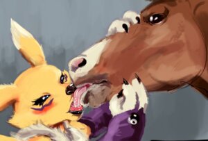 Rating: Questionable Score: 0 Tags: 3_fingers ambiguous_gender anthro anthro_on_feral bandai_namco bestiality bestiality_kiss black_nose black_sclera blue_eyes blush bodily_fluids brown_body brown_eyes brown_fur canid canine claws digimon digimon_(species) drooling duo e621 equid equine extreme_french_kiss eyelashes female feral fingers french_kissing fur glistening grey_background hand_on_head horse interspecies kissing licking long_ears mammal messy narrowed_eyes open_mouth purple_body purple_fur renamon saliva saliva_on_tongue saliva_string shadow simple_background sloppy_kiss squint tongue tongue_out ungulatr white_body white_fur white_nose yellow_body yellow_fur User: bunchy7s