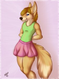 Rating: Safe Score: 0 Tags: 3:4 anthro black_nose blonde_hair blue_eyes bottomwear canid canine canis clothed clothing e621 female flat_chested fully_clothed green_clothing green_topwear hair jessica_wolf looking_at_viewer mammal pink_bottomwear pink_clothing pose simple_background skirt solo taso_rooikat topwear wolf User: bunchy7s