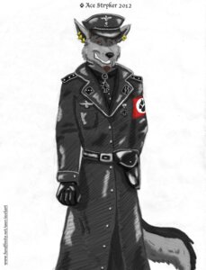 Rating: Safe Score: 0 Tags: 2012 ace_stryker anthro armband canid canine canis clothed clothing coat cross e621 fully_clothed hi_res iron_cross leather looking_at_viewer male mammal nazi nazi_armband nazifur nazifur_armband schutzstaffel solo ss_insignia swastika tail topwear totenkopf trenchcoat uniform wolf User: bunchy7s Rating: Safe Score: 0 Tags: 2012 ace_stryker anthro armband canid canine canis clothed clothing coat cross e621 fully_clothed hi_res iron_cross leather looking_at_viewer male mammal nazi nazi_armband nazifur nazifur_armband schutzstaffel solo ss_insignia swastika tail topwear totenkopf trenchcoat uniform wolf User: bunchy7s