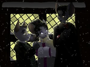 Rating: Safe Score: 0 Tags: anthro blue_eyes breath clothed clothing coffinberry cold detailed_background e621 eyewear female fully_clothed glasses group hyena male mammal night outside smoking snow snowing spotted_hyena white_clothing yellow_eyes User: bunchy7s