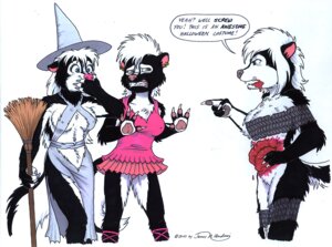 Rating: Questionable Score: 0 Tags: 2010 angry anthro bottomwear clothing costume dancewear disgust e621 english_text female group guts halloween hat headgear headwear holidays james_m_hardiman lori_(jmh) magic_user mammal mephitid natasha_(jmh) onyx_(jmh) organs roadkill simple_background skirt skunk tail text tutu white_background witch witch_hat User: bunchy7s