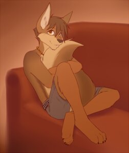 Rating: Safe Score: 0 Tags: 4_toes anthro barefoot belt bent_legs biped black_belt black_claws bottomwear brown_body brown_fur brown_hair brown_pupils canid canine canis chain_necklace claws clothed clothed_anthro clothed_male clothing countershade_face countershade_fur countershade_neck countershade_tail countershade_torso countershading crossed_ankles daww digital_media_(artwork) domestic_dog e621 english_description eyebrow_through_hair eyebrows feet fluffy fluffy_tail full-length_portrait fur furniture grey_bottomwear grey_clothing grey_nose grey_shorts hair holding_own_tail holding_tail jewelry lockworkorange long_tail looking_at_viewer male male_anthro mammal multicolored_body multicolored_fur necklace on_sofa orange_body orange_fur orange_theme paws pointy_ears portrait prick_ears pupils short_hair shorts sitting sitting_on_sofa smile smiling_at_viewer sofa solo studded_belt studs tail tail_hug tan_body tan_countershading tan_fur three-quarter_view toe_claws toes topless topless_anthro topless_male translucent translucent_hair white_inner_ear white_sclera yellow_eyes yellow_jewelry yellow_necklace User: bunchy7s