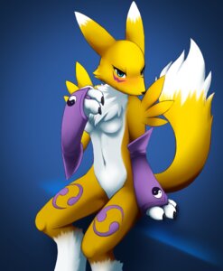 Rating: Questionable Score: 0 Tags: anthro bandai_namco blue_eyes blush breasts canid canine countershading darkmirage digimon digimon_(species) dipstick_tail e621 female fur mammal markings multicolored_body multicolored_fur multicolored_tail renamon simple_background solo tail tail_markings tuft two_tone_body two_tone_fur two_tone_tail white_body white_fur white_tail yellow_body yellow_fur yellow_tail yin_yang User: bunchy7s