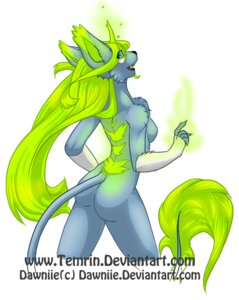 Rating: Safe Score: 0 Tags: anthro biped breasts dawniie_aeonix e621 female glowing looking_at_viewer looking_back magic mammal nude open_mouth rear_view simple_background solo standing tail tail_tuft temrin tuft unknown_species white_background User: bunchy7s