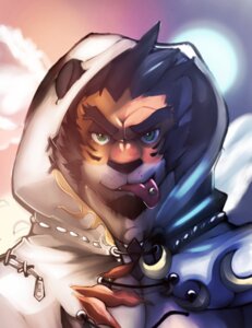 Rating: Safe Score: 0 Tags: anthro beard black_hair e621 facial_hair felid hair hi_res komboochie male mammal pantherine solo tiger tongue User: bunchy7s