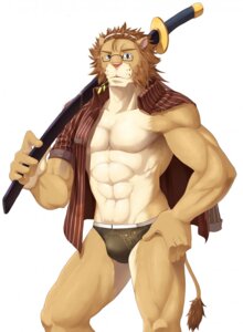 Rating: Questionable Score: 0 Tags: abs anthro athletic biceps big_muscles biped blue_eyes briefs brown_body brown_fur brown_hair bulge clothed clothing e621 eyewear felid fur glasses hair hi_res katana lion looking_at_viewer male mammal mane melee_weapon muscular muscular_anthro muscular_male open_clothing open_shirt open_topwear pantherine partially_clothed paws pecs pink_nose pose shirt simple_background solo speedo standing swimwear sword tail tail_tuft tan_body tan_fur topwear tuft undertaker underwear weapon weapon_on_shoulder whiskers white_background white_body white_fur User: bunchy7s