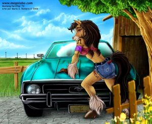 Rating: Safe Score: 0 Tags: 2006 anthro biped blaze_(marking) bottomwear brown_eyes car clothing denim denim_clothing detailed_background e621 equid equine facial_markings feathering female ford ford_mustang fur furgonomics head_markings heart_symbol hooves horse looking_at_viewer looking_back magolobo mammal markings on_hood piercing pose shorts solo standing tail tail_clothing tomboy vehicle white_markings User: bunchy7s
