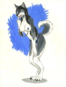 Rating: Questionable Score: 0 Tags: adleisio anthro breasts canid canine canis clothed clothing domestic_dog e621 female hi_res husky kretari leaning leaning_forward mammal nipple_chain nipple_piercing nipples nordic_sled_dog panties piercing pinup pose solo spitz tail thong topless underwear User: bunchy7s