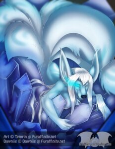 Rating: Safe Score: 0 Tags: 2012 anthro blue_eyes canid canine dawniie_(character) digital_media_(artwork) e621 female fluffy fluffy_tail fox mammal multi_tail pointy_ears prick_ears restricted_palette solo tail temrin text url wildelementstudios User: bunchy7s
