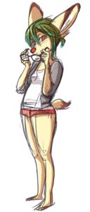 Rating: Questionable Score: 0 Tags: 2010 anthro basalt_(artist) basalt_(character) biped canid canine clothing e621 eyewear female fennec_fox fox glasses green_hair hair mammal simple_background sketch solo standing true_fox underwear white_background User: bunchy7s