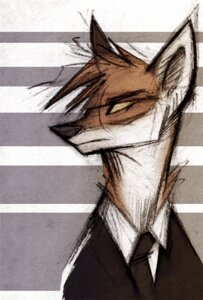 Rating: Safe Score: 0 Tags: 2014 anthro black_nose black_tie_(suit) brown_body brown_fur canid canine clothed clothing e621 eyebrows fox fur low_res male mammal multicolored_body multicolored_fur portrait skia solo suit User: bunchy7s