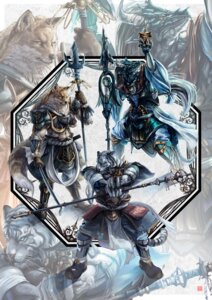 Rating: Safe Score: 0 Tags: 5_fingers abs anthro armor black_nose boots breastplate canid canine clothing detailed dipstick_tail dragon e621 felid fingers footwear fox frown fur greaves green_body green_scales group hair hi_res holding_melee_weapon holding_object holding_sword holding_weapon horn kazashino long_hair looking_aside male mammal markings melee_weapon multicolored_tail muscular muscular_male mythological_creature mythological_scalie mythology pantherine plate_armor polearm raised_arm scabbard scales scalie shoes shoulder_guards spear staff standing stripes sword tail tail_markings tan_body tan_fur tiger vambrace weapon whiskers white_body white_fur white_hair yellow_eyes zoom_layer User: bunchy7s