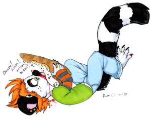 Rating: Questionable Score: 0 Tags: 2007 anthro biped blood bodily_fluids bread clothed clothing deathhawk e621 ear_tails eating female food fur glamfur green_eyes hair holding_food holding_object lemur lying mammal markings mohawk nom nosebleed on_back orange_hair primate ring-tailed_lemur ring_(marking) ringed_tail sideburn_mohawk simple_background solo strepsirrhine striped_markings striped_tail stripes tail tail_markings white_background white_body white_fur zeriara zeriara_(character) User: bunchy7s