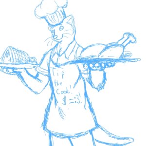 Rating: Safe Score: 0 Tags: 1:1 5_fingers :3 anthro apron biped blue_and_white chef_hat clothed clothing collared_shirt cooked_food e621 english_text fingers food ham hand_on_object hand_on_platter hat headgear headwear herpestid holding_object holding_platter male mammal meat mongoose monochrome plate platter pork print_apron print_clothing serving_food shirt simple_background sketch smile solo standing t-shirt tail text text_on_apron text_on_clothing text_print topwear unknown_artist whiskers white_background User: bunchy7s