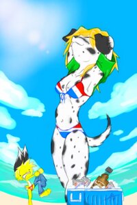 Rating: Questionable Score: 0 Tags: 2008 anthro bae_bunny bae_bunny_(artist) bikini blonde_hair breasts camel_toe canid canine canis clothed clothing domestic_dog duo e621 female fisheye_lens hair lagomorph leporid male mammal rabbit stretching swimwear tail two-piece_swimsuit undressing wardrobe_malfunction User: bunchy7s