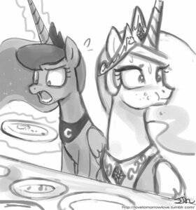 Rating: Safe Score: 0 Tags: 2012 bodily_fluids crown crumbs duo e621 equid equine feathered_wings feathers female feral friendship_is_magic glowing greyscale hasbro headgear horn jewelry john_joseco magic mammal monochrome moon my_little_pony mythological_creature mythological_equine mythology necklace plate princess princess_celestia_(mlp) princess_luna_(mlp) royalty simple_background sweat white_background winged_unicorn wings User: bunchy7s