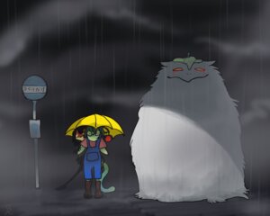 Rating: Safe Score: 0 Tags: 2009 5:4 ambiguous_gender anthro avian bus_stop detailed_background digital_drawing_(artwork) digital_media_(artwork) duo_focus e621 ghibli group kiki-uma my_neighbor_totoro nevrean outside rain_silves raining sergal shaded tail toony totoro totoro_bus_stop yung_yagili User: bunchy7s