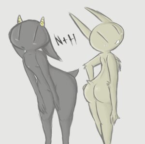 Rating: Questionable Score: 0 Tags: 2_horns antelope anthro big_butt black_body black_fur blush bovid breasts butt caprine chest_tuft duo e621 female flat_chested fur gazelle goat hands_on_legs henry_(nq) horn leaning leaning_forward looking_at_viewer looking_back looking_back_at_viewer male mammal mangneto nan_(nq) nan_quest nipples nude open_mouth scut_tail short_tail simple_background tail tan_body tan_fur thick_thighs tuft white_background User: bunchy7s