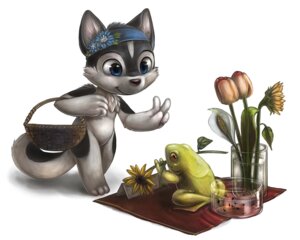 Rating: Safe Score: 0 Tags: 5:4 accessory alternative_fashion amphibian anthro basket blue_eyes calla_lily canid canine canis container digital_media_(artwork) duo e621 feral flower frog gesture hand_gesture headband hippie male mammal plant silverfox5213 simple_background sunflower tadpole tail tulip_(flower) v_sign white_background wolf User: bunchy7s