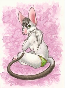 Rating: Questionable Score: 0 Tags: 2007 anthro bandicoot bilby biped breasts clothed clothing e621 female green_eyes grey_hair hair looking_at_viewer mammal marsupial nipples panties shy side_boob silentravyn sitting solo tail topless traditional_media_(artwork) underwear User: bunchy7s