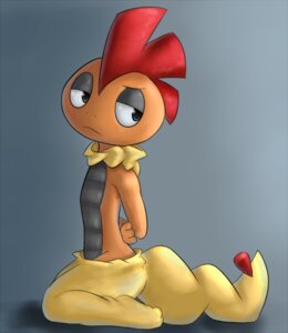 Rating: Questionable Score: 0 Tags: anthro biped bored clothed clothing costume countershading digital_media_(artwork) e621 full-length_portrait generation_5_pokemon grey_background grey_body grey_countershading half-closed_eyes hands_behind_back head_crest kneeling male narrowed_eyes nintendo orange_body orange_skin pokemon pokemon_(species) portrait raggedy reverse_countershading scales scrafty side_view simple_background solo submissive tail topless ventral_scales User: bunchy7s