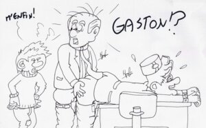 Rating: Explicit Score: 0 Tags: 3boys anal_penetration anal_sex caught caught_in_the_act erect_while_penetrated fantasio flying_sweatdrops french_text gaston_(comic) gaston_lagaffe gay gay_sex hands_on_hips human human_only lying_on_desk male male/male male_on_male male_only male_penetrating_male monochrome necktie pants_down pleasure_face receiving_on_stomach rule34 simple_background spirou spirou_magazine tagme turtleneck_sweater white_background yaoi User: bunchy7s