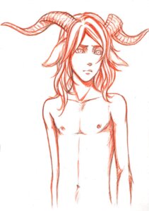 Rating: Safe Score: 0 Tags: animal_humanoid bovid bovid_humanoid caprine caprine_humanoid demon e621 goat_humanoid hair horn humanoid male mammal mammal_humanoid monochrome navel nipples nude red_and_white simple_background sketch slim solo unknown_artist white_background User: bunchy7s