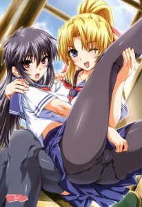 Rating: Explicit Score: 0 Tags: 2girls ;d black_hair black_legwear blonde_hair blue_eyes blush breasts cameltoe crotch dutch_angle embarrassed female female_only hair_ribbon highres kiriya_erika multiple_females multiple_girls open_mouth panties panties_under_pantyhose pantyhose ponytail pussy red_eyes ribbon rule34 school_uniform seifuku serafuku shino_(comic_penguin_club) skirt smile thighhighs tied_hair tsuyokiss underwear wink yashi_nagomi zettai_ryouiki User: bunchy7s