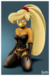 Rating: Questionable Score: 0 Tags: 2011 anthro avian bird blonde_hair blue_eyes border breasts clothing collar corset digital_media_(artwork) don_bluth e621 ear_piercing female galliform garter_belt garter_straps golden_pheasant goldie_pheasant hair hi_res kneeling legwear lingerie long_hair mysticalpha navel non-mammal_breasts panties phasianid pheasant piercing rock-a-doodle solo stockings topwear underwear white_border User: bunchy7s
