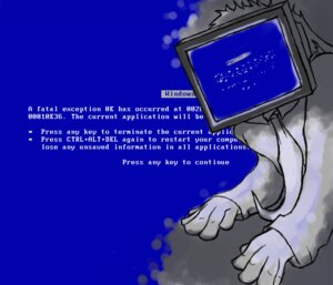 Rating: Safe Score: 0 Tags: 5_fingers accessory ambiguous_gender animate_inanimate blue_background blue_screen_of_death computer deaki e621 electronics english_text fingers for_a_head frown humanoid microsoft microsoft_windows monitor necktie not_furry object_head personification screen simple_background solo text what User: bunchy7s