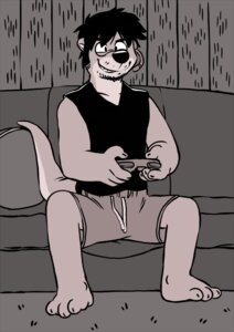 Rating: Safe Score: 0 Tags: 3_toes anthro barefoot biped black_hair clothing e621 electronics facial_hair feet furniture gaming hair headgear headphones headset inside male mammal mustelid otter sofa solo tail toes vasuki User: bunchy7s