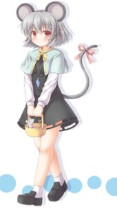 Rating: Safe Score: 0 Tags: 2013 abstract_background accessory animal_humanoid basket blush bottomwear capelet clothed clothing container duo e621 female footwear fully_clothed furgonomics grey_hair hair hi_res holding_object humanoid jewelry loafers mammal mammal_humanoid mouse mouse_humanoid mouse_tail murid murid_humanoid murine murine_humanoid nazrin pendant red_eyes ribbons rodent rodent_humanoid shoes short_hair simple_background skirt smile solo_focus tail tail_accessory tail_ribbon teal_capelet teal_clothing touhou white_background yuu_(yu0221f) User: bunchy7s