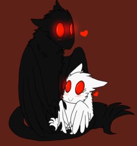 Rating: Safe Score: 0 Tags: avian black_body black_fur blush child cryptid duo e621 father_(lore) fur glowing good_parenting heart_symbol male monster mothman neonate parent_(lore) red_eyes size_difference tail vonderdevil white_body white_fur young User: bunchy7s
