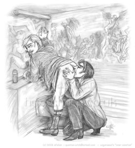 Rating: Explicit Score: 0 Tags: 2boys anthony_j_crowley aziraphale bending_forward bending_over bent_over black_hair closed_eyes clothed clothing crowley dark_hair eating eating_ass garter_socks gay gay_sex good_omens light_hair male male/male male_focus male_only melanthe pantless quantum_witch rimjob rimming rule34 semi_clothed vulgarweed yaoi User: bunchy7s