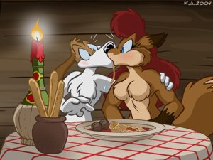 Rating: Safe Score: 0 Tags: 4:3 accidental_kiss anthro blue_eyes blush bread breadsticks breasts candlelight canid canine canis digital_media_(artwork) disney domestic_dog duo e621 featureless_breasts female food fox hair karri_aronen kiss_on_lips kissing lady_and_the_tramp light male mammal parody pasta phoxhunt red_hair romantic romantic_ambiance spaghetti spaghetti_scene tail toony User: bunchy7s