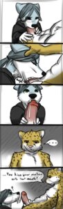 Rating: Explicit Score: 0 Tags: abs anthro biceps bodily_fluids canid canine canis cheek_bulge cheetah chest_tuft clothing cum cum_in_mouth cum_inside dialogue digital_media_(artwork) domestic_dog drinking drinking_cum duo e621 ellipsis english_text erection felid feline fellatio fur genital_fluids genitals hi_res hoodie humor husky male male/male male_penetrated male_penetrating male_penetrating_male mammal muscular nordic_sled_dog nude oral oral_penetration pecs penetration penile penis question_mark sethpup sex spitz text topwear tuft User: bunchy7s