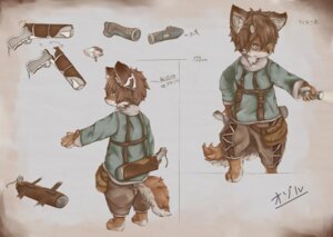 Rating: Safe Score: 0 Tags: anthro biped brown_body brown_fur canid canine clothed clothing e621 fox fur gun japanese_text male mammal model_sheet ranged_weapon side_view solo standing tail text totatetta weapon User: bunchy7s