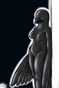 Rating: Explicit Score: 0 Tags: 2009 anthro avian beak biped bird black_background breasts corvid corvus_(genus) crow digital_media_(artwork) e621 feathered_wings feathers female freyja_(nyar) front_view genitals hi_res nipples non-mammal_breasts non-mammal_nipples nude nyar oscine passerine pubes signature simple_background solo vulva wings User: bunchy7s