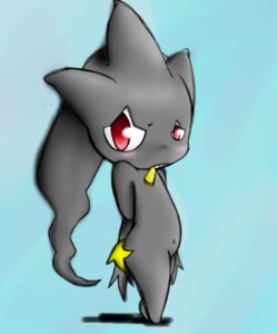 Rating: Safe Score: 0 Tags: ambiguous_gender banette body_zipper e621 generation_3_pokemon humanoid looking_at_viewer nintendo pokemon pokemon_(species) red_eyes shy solo standing xxmysteryxx zipper zipper_mouth User: bunchy7s