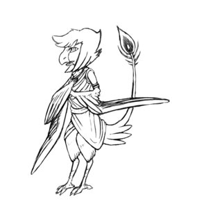 Rating: Safe Score: 0 Tags: 2011 ambiguous_gender anthro avian black_and_white e621 feathers kp-yoshi lime_ade line_art monochrome nevrean simple_background solo tail white_background User: bunchy7s