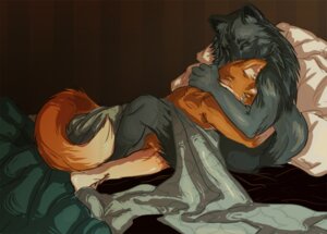 Rating: Questionable Score: 0 Tags: anthro bed biceps bodily_fluids brown_body brown_fur byokiboy canid canine canis crying duo e621 eyes_closed fox fur furniture grey_body grey_fur hug love male male/male mammal muscular nude orange_body orange_fur romantic romantic_couple smile tail tears white_body white_fur wolf User: bunchy7s