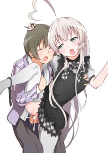 Rating: Explicit Score: 0 Tags: ahoge black_panties blush bow brown_hair checkered checkered_skirt closed_eyes clothed_sex cum cum_inside female green_eyes haiyore!_nyaruko-san male namago nyaruko open_mouth panties panties_around_leg panties_around_one_leg penis pussy rule34 school_uniform sex short_hair silver_hair skirt thighhighs underwear vaginal_penetration white_legwear yasaka_mahiro User: bunchy7s