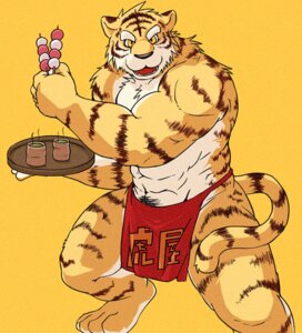Rating: Safe Score: 0 Tags: alcohol anthro beverage clothed clothing e621 felid food himachi male mammal muscular muscular_anthro muscular_male pantherine sake solo stripes tail tiger topless User: bunchy7s